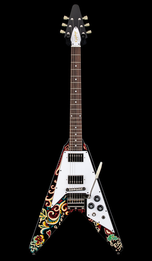 Epiphone Jimi Hendrix Signature "Love Drops" Flying V - Ebony #20509